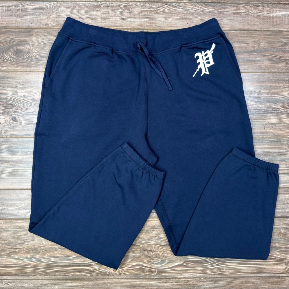Polo Ralph Lauren Mens 3XB Sweatpants Navy Blue Gothic P Sword Joggers CUT TAGS